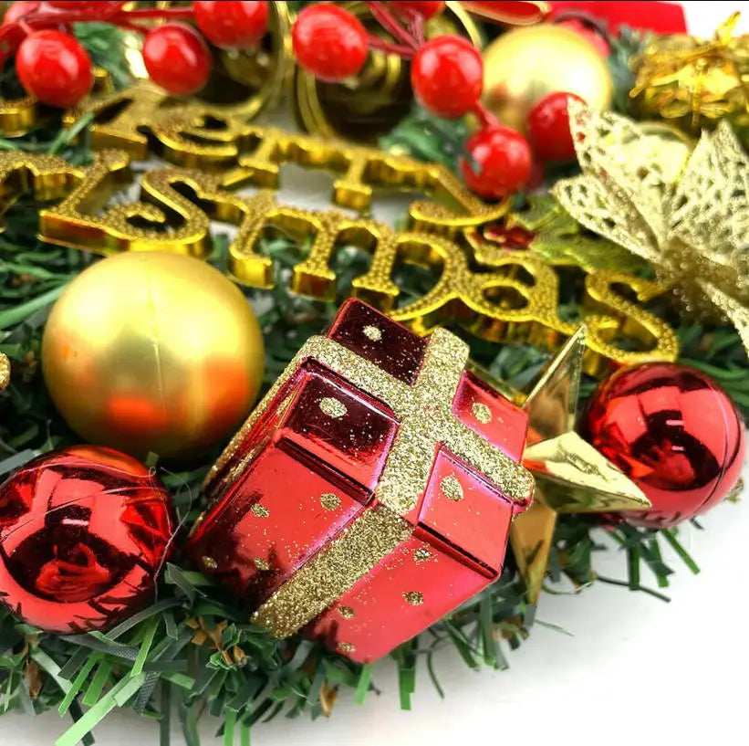 Christmas Decoration Wreath 30cm Festival Garland Christmas Decorations Front Door Window Wall New Year Party Supplies