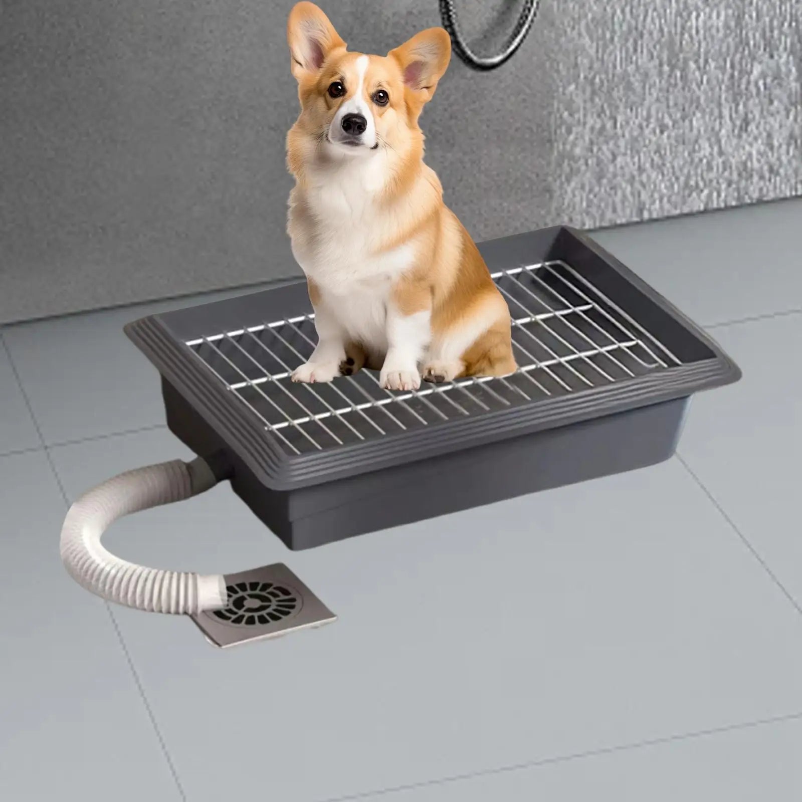 Dog Toilet Portable Pet Supplies Sturdy Bedpan Detachable Trainer Corner with Water Tube Dog Potty Pan for Small and Medium Dogs