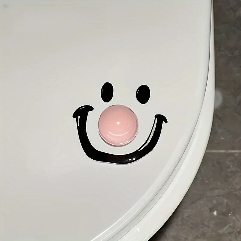 Contemporary Style Dopamine Smile Ball Toilet Lid Lifter, Round Shape, Handheld Toilet Seat Cover Opener for Bathroom