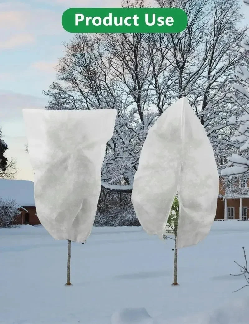 Winter Plant Cover with Drawstring Zip Multi-size Tree Cold Protection Bag Shrub Frost Protecting Bag Plant Against Cold Covers