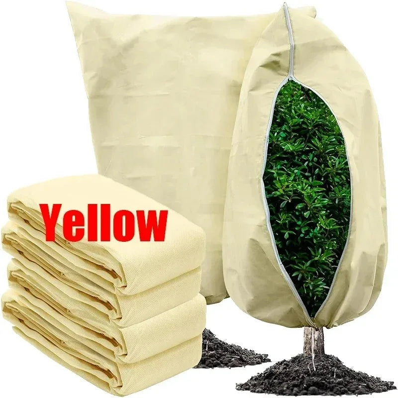 Winter Plant Cover with Drawstring Zip Multi-size Tree Cold Protection Bag Shrub Frost Protecting Bag Plant Against Cold Covers