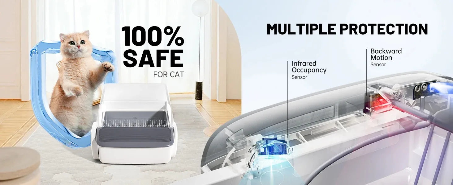 Automatic Smart Cat Litter Box Scooping Open Semi-enclosed Litter Tray Self-cleaning Cat Sandbox Cats Toilet Large Pet Supplies