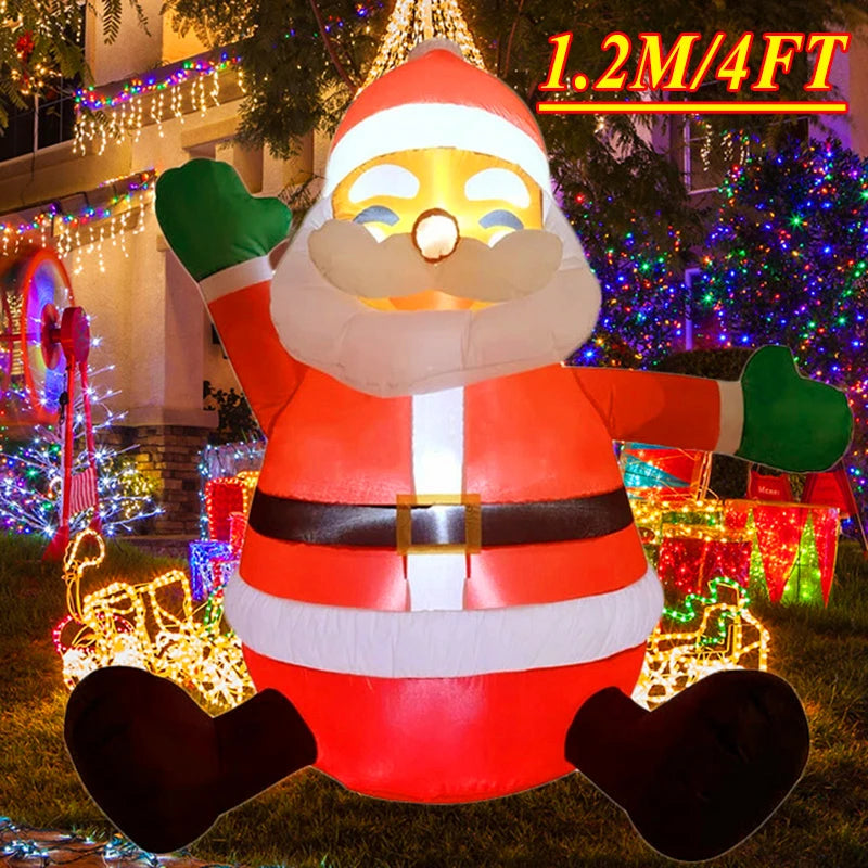 Christmas Inflatable Decoration Toy Built-in LED Lights Inflatable Model Ornament Xmas Party New Year Garden Indoor Outdoor Deco