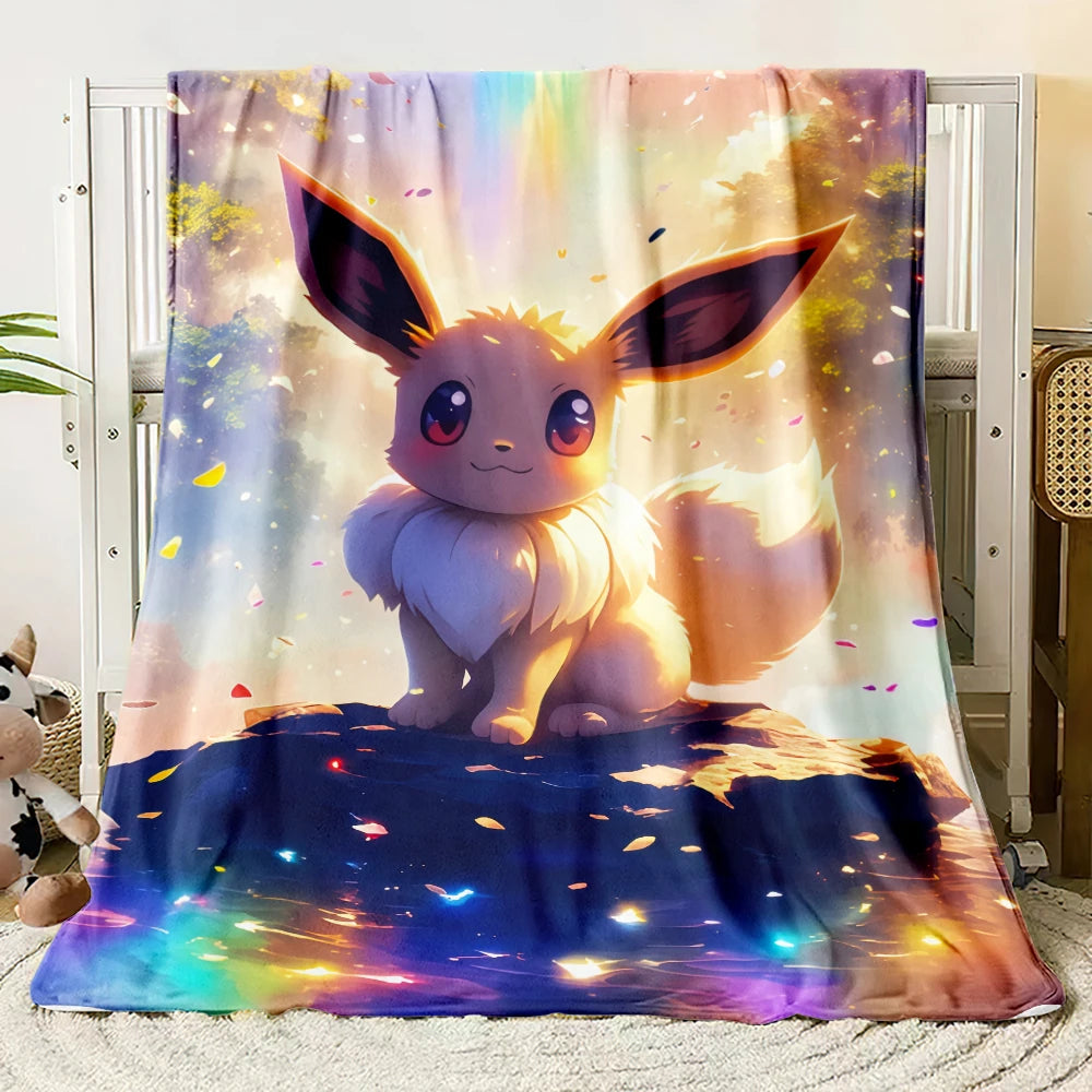 Pok É Mon Themed Printed Flannel Blanket for Bedrooms, Living Rooms, Sofas Blankets, Offices, Lunch Breaks, Picnics, Etc