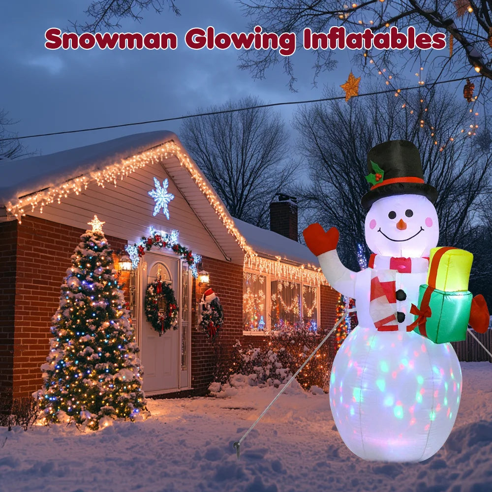1.5M Christmas Inflatable Santa Claus And Snowman Built-in LED Lights Indoor And Outdoor Inflatable Party Garden Decoration