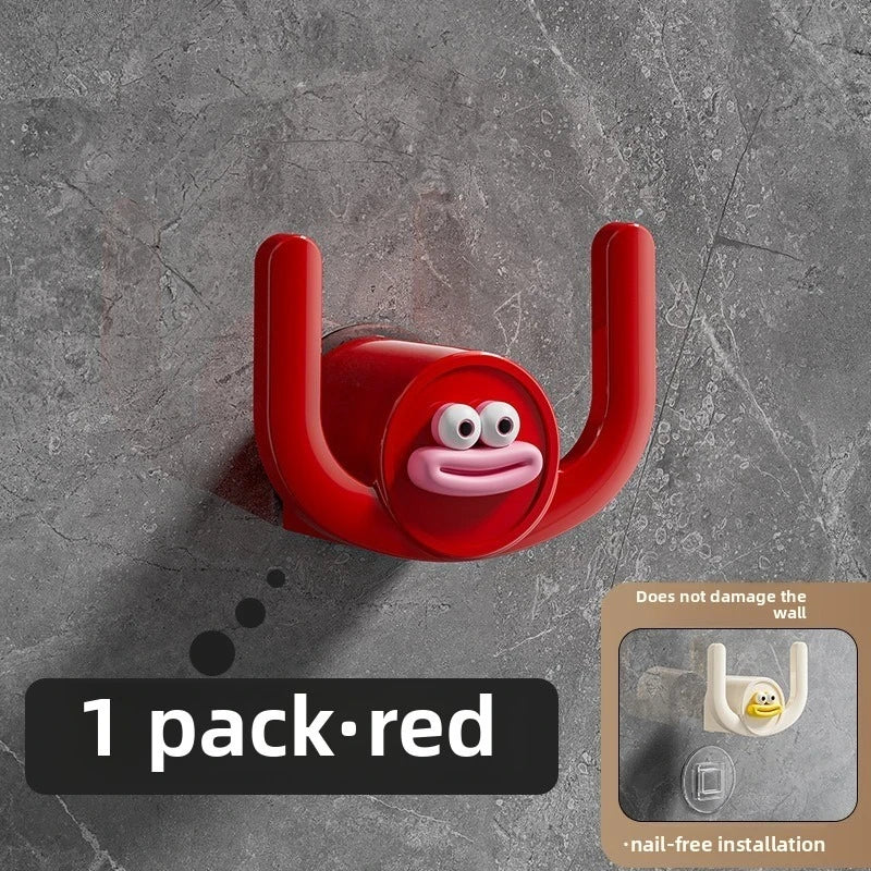 Bathroom Shelves Hanging Slippers Rack Cute Big Mouth No Drill Shoe Organizer Bathroom Wall Mount Multifunctional Storage Shelf