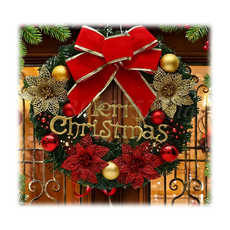 Christmas Decoration Wreath 30cm Festival Garland Christmas Decorations Front Door Window Wall New Year Party Supplies