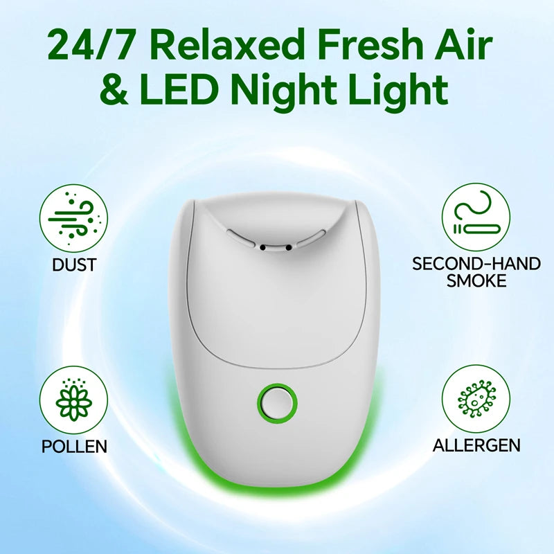 Compact USB Plug Play Negative Ion Air Purifier Intelligent Eliminates Odors Smoke And Formaldehyde Purifies For Room