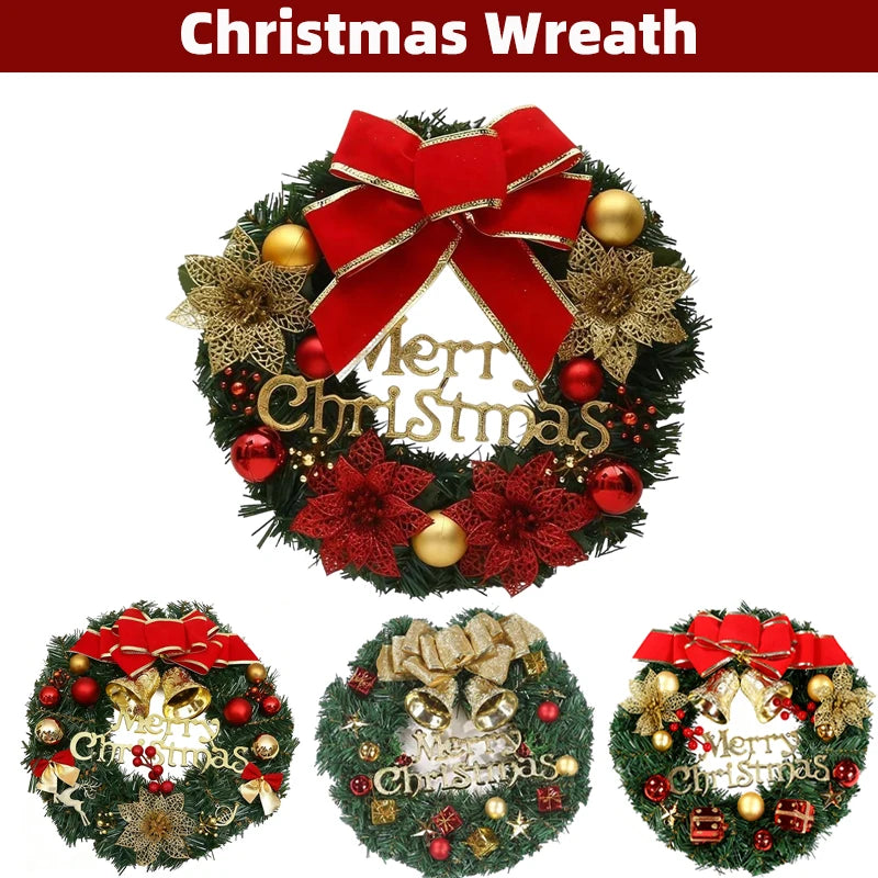 Christmas Decoration Wreath 30cm Festival Garland Christmas Decorations Front Door Window Wall New Year Party Supplies