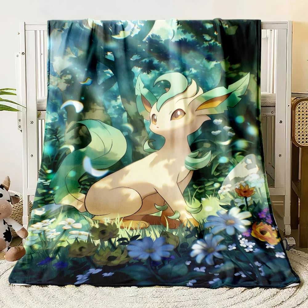 Pok É Mon Themed Printed Flannel Blanket for Bedrooms, Living Rooms, Sofas Blankets, Offices, Lunch Breaks, Picnics, Etc