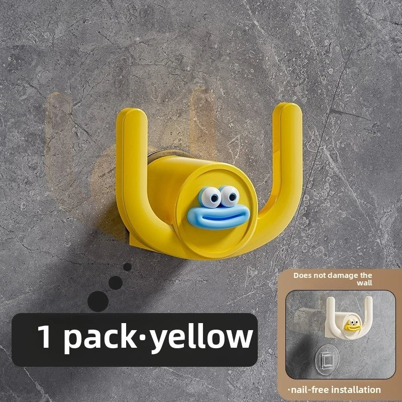 Bathroom Shelves Hanging Slippers Rack Cute Big Mouth No Drill Shoe Organizer Bathroom Wall Mount Multifunctional Storage Shelf