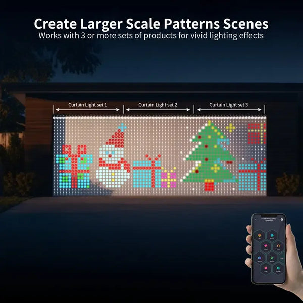 DIY Christmas Party DC5V WS2812 Fairy Lights USB Curtain Led String RGBIC Led String Light Decor Smart Bluetooth APP Control