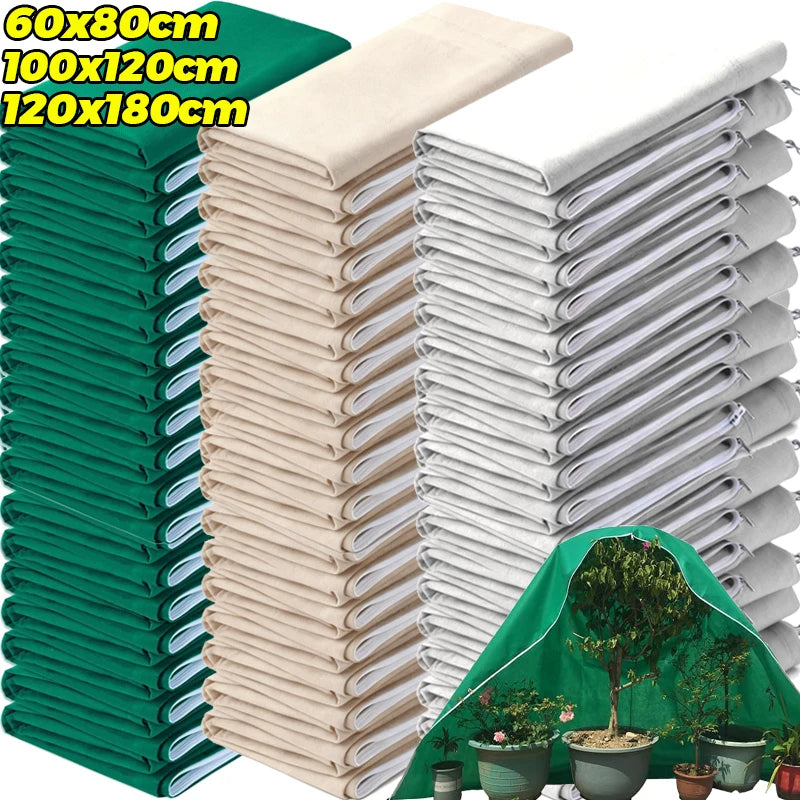 Winter Plant Cover with Drawstring Zip Multi-size Tree Cold Protection Bag Shrub Frost Protecting Bag Plant Against Cold Covers