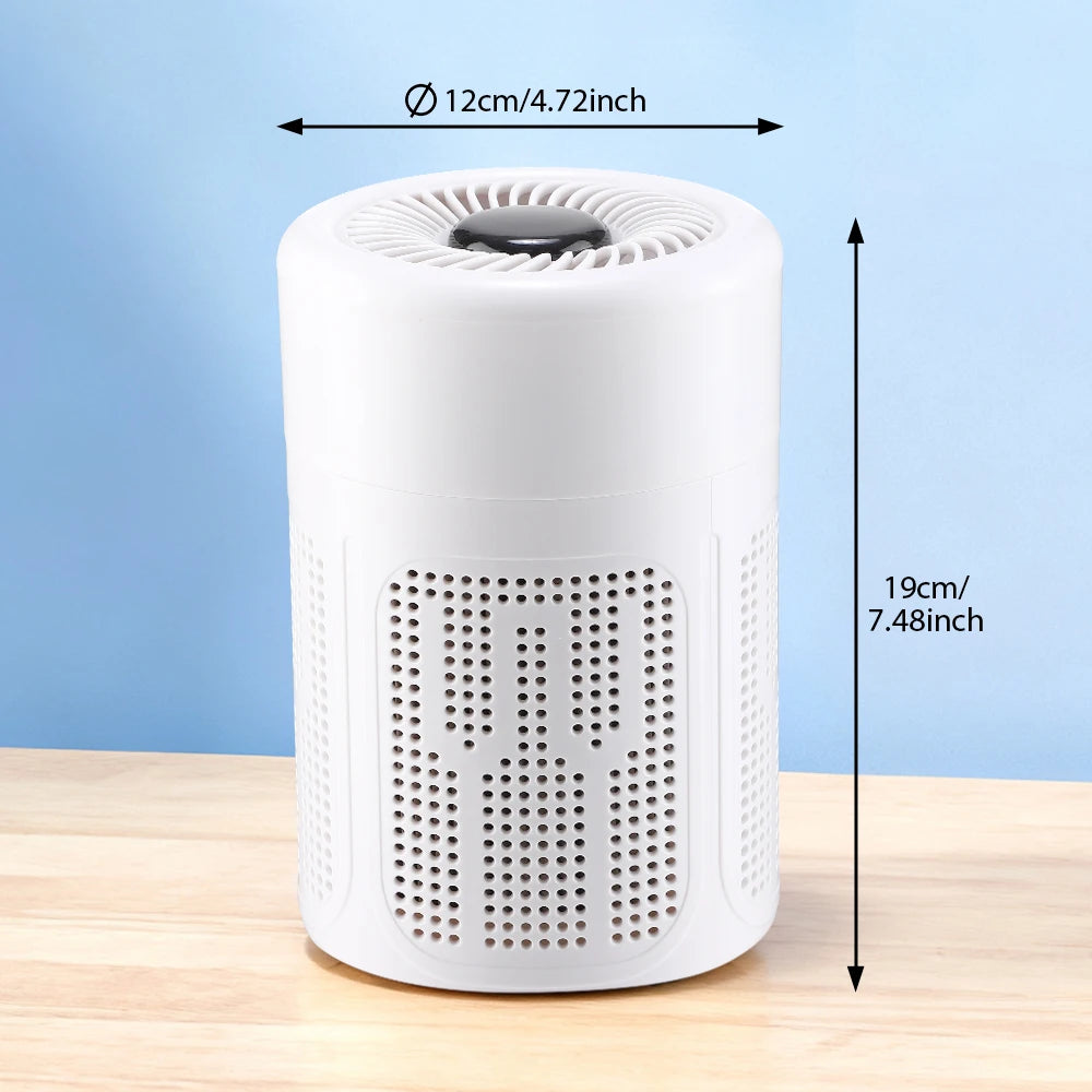 Mini Desktop Air Purifier HEPA Filter With Negative Ion Technology Eliminates Formaldehyde Odors Smoke And Dust Particles