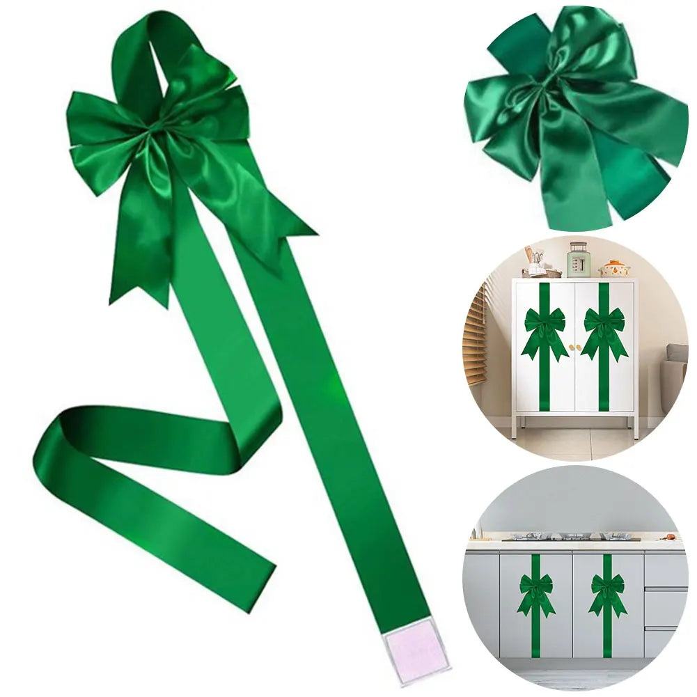 Christmas Cabinet Ribbons Bows Christmas Door Cabinet Bows Cabinet Door Bows Festive Large Xmas Bows for Christmas Party