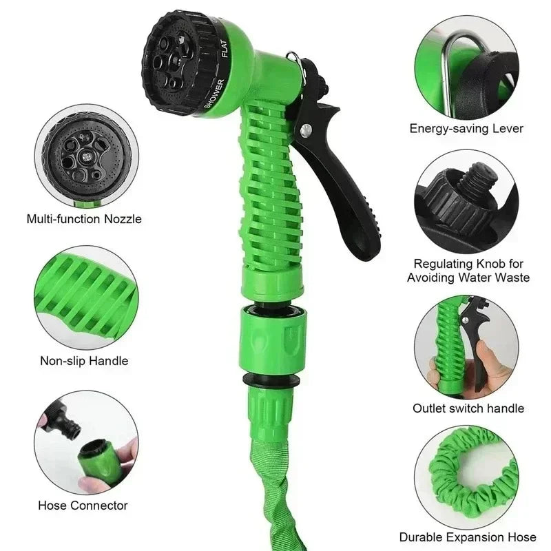 Hose 5m 7.5m 10m 15M Expandable Magic Water  Pipes - Garden Hose with 7 Water Spraying Functions&Water Gun for Home&Car Washing