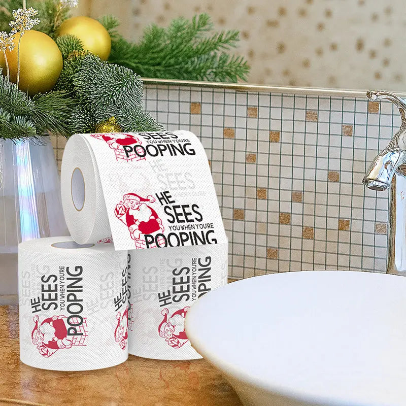 Christmas Santa Claus Bath Toilet Roll Paper Merry Christmas Decoration for Home 2025 Xmas Ornaments Navidad Natal New Year 2026