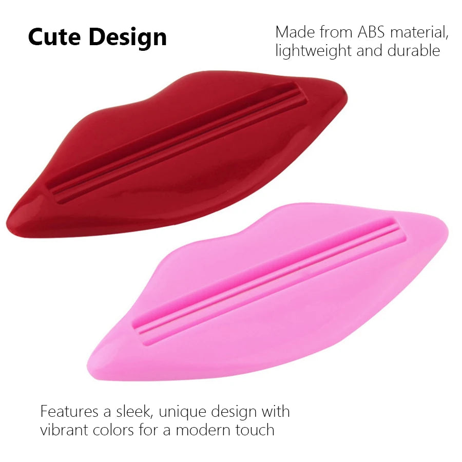 2Pcs Sexy Hot Lip Kiss Bathroom Tube Dispenser Toothpaste Cream Squeezer Home Tube Rolling Holder Squeezer Bath Sets