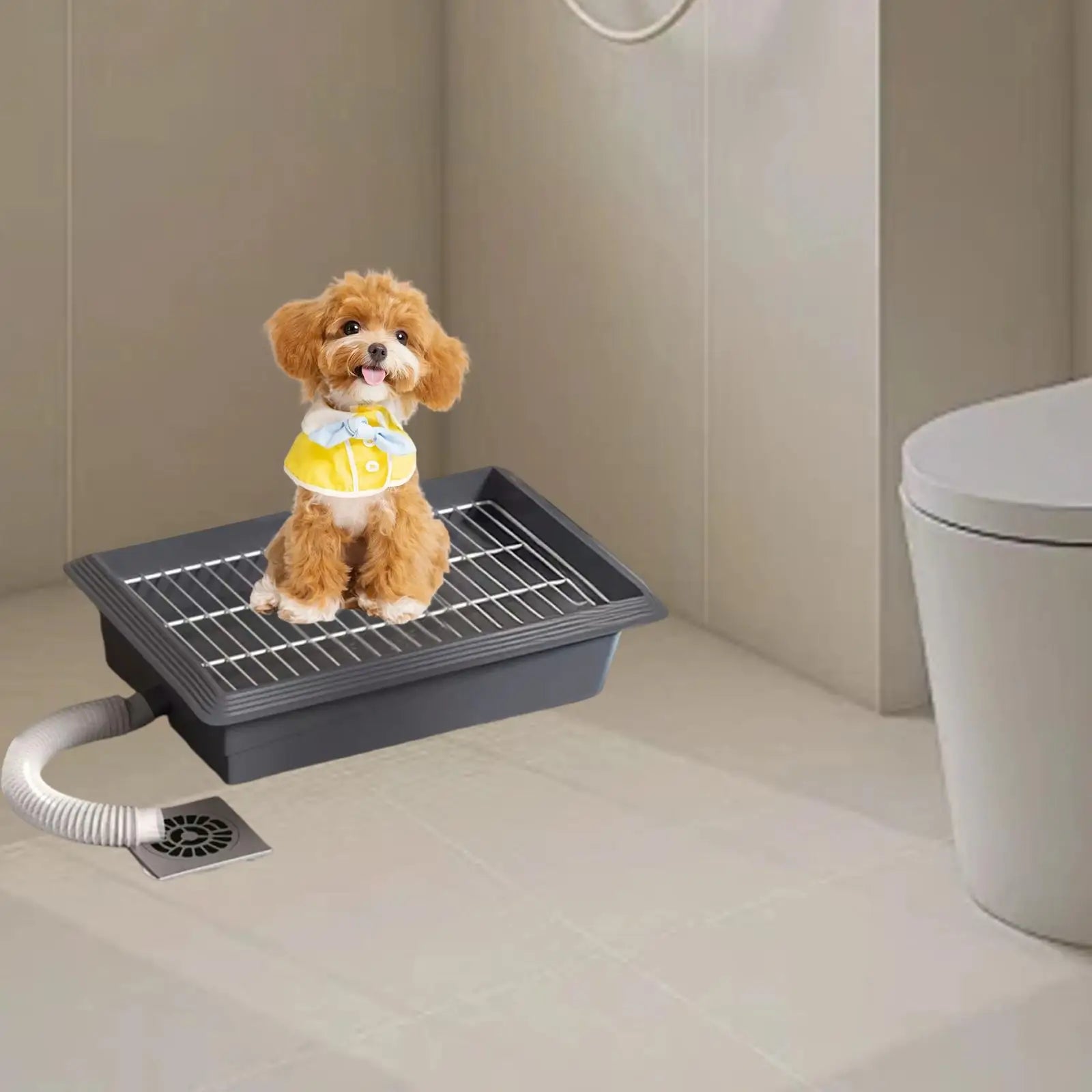 Dog Toilet Portable Pet Supplies Sturdy Bedpan Detachable Trainer Corner with Water Tube Dog Potty Pan for Small and Medium Dogs