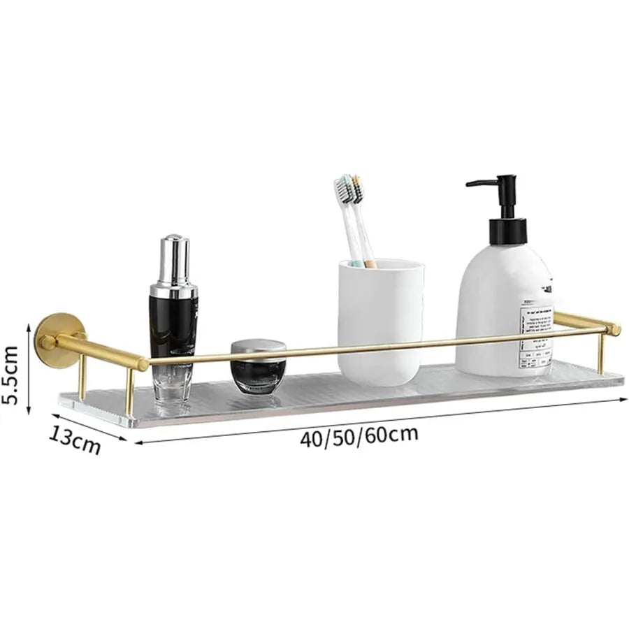 Wall Mounted Shower Caddy with No Drilling Adhesive Bathroom Shelf Organizer for Space Saving Storage in Shower or Toilet Area