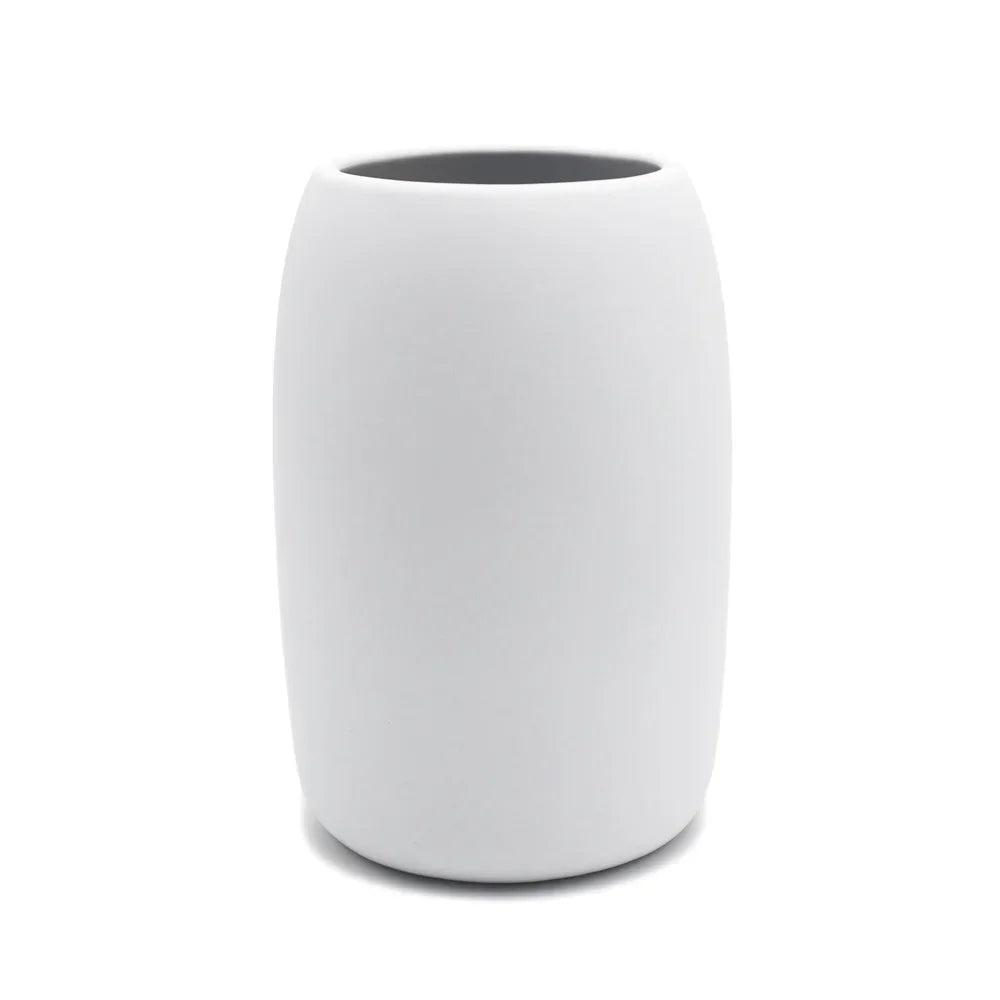 Ceramic Stoneware 3-Piece Bath Accessories Set Soap Pump Dispenser Tumbler Accessory Tray Modern Bathroom Organizer