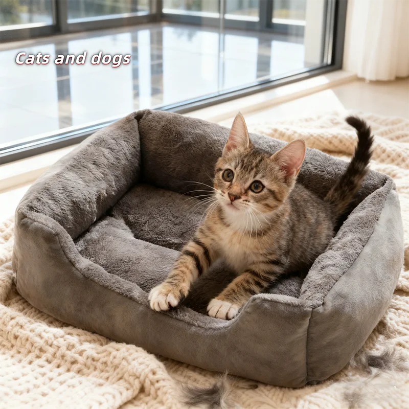 Cat nest in winter warm deep sleep in winter pet small dog dog kennel four seasons universal cat supplies sleeping pad