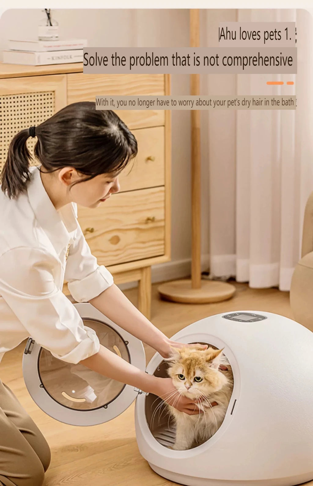 Smart Pet Drying Box, Automatic Temperature Control Dryer, Water Sterilization, Anti Cold, Beauty Equipment, Cats and Dogs