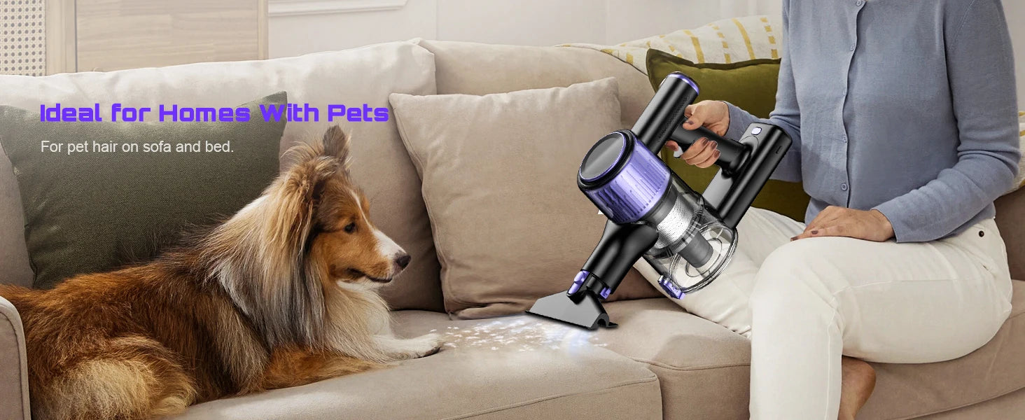 Cordless Handheld Vacuum Cleaner,40KPA,Touch Screen,Smart Dust Sensor,Auto Speed Control for Home Bed/Carpet/Pet Hair/Hard Floor