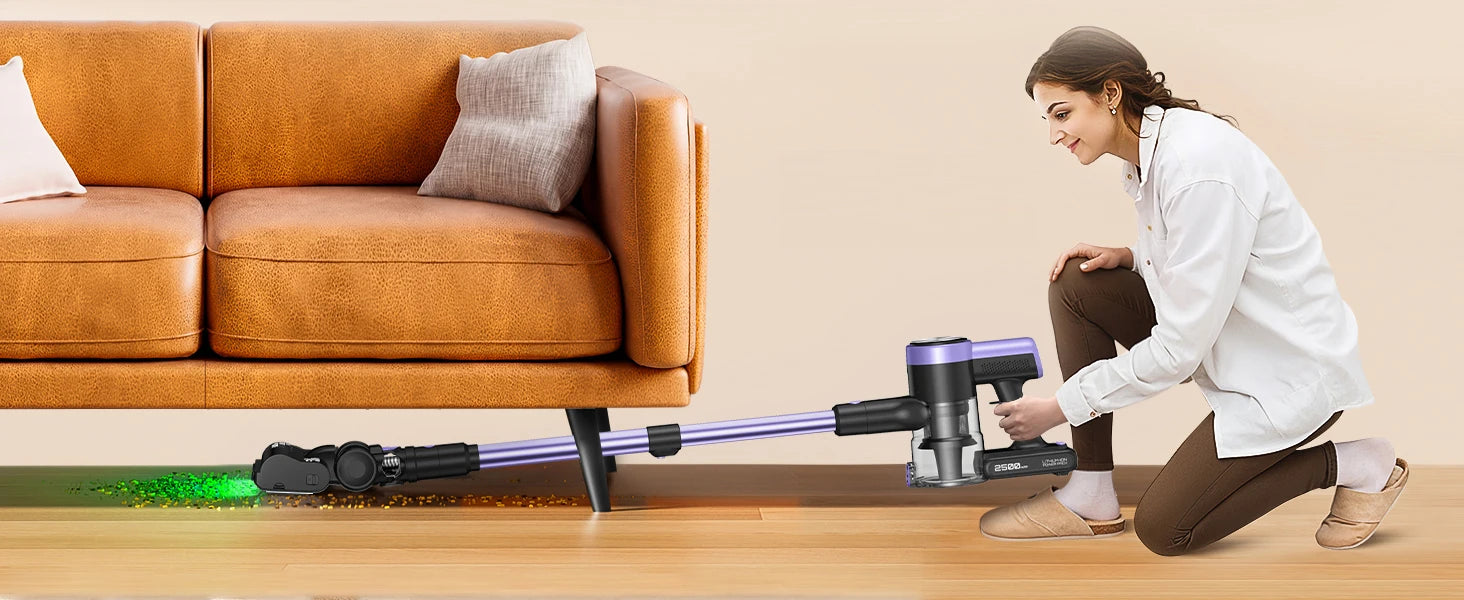 500W/46KPA Self-Standing Cordless Vacuum Cleaner,60 Mins Handheld Vacuum Cleaners,Smart LED Screen Vacuum for Carpet/Pet Hair