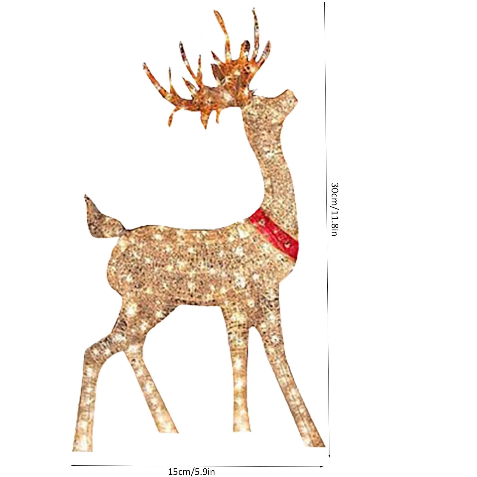 Christmas Outdoor Cute Deer Lighting ,Lighted Christmas Deer Sleigh Outdoor Yard Decoration Winter Decoration For Front Yards