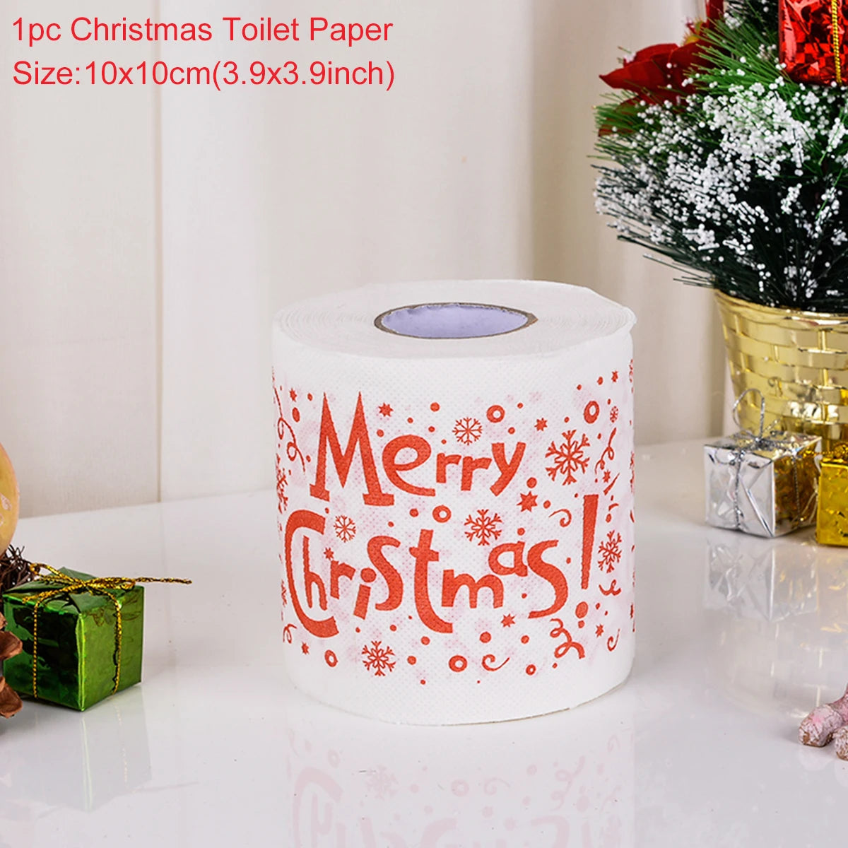 Christmas Santa Claus Bath Toilet Roll Paper Merry Christmas Decoration for Home 2025 Xmas Ornaments Navidad Natal New Year 2026