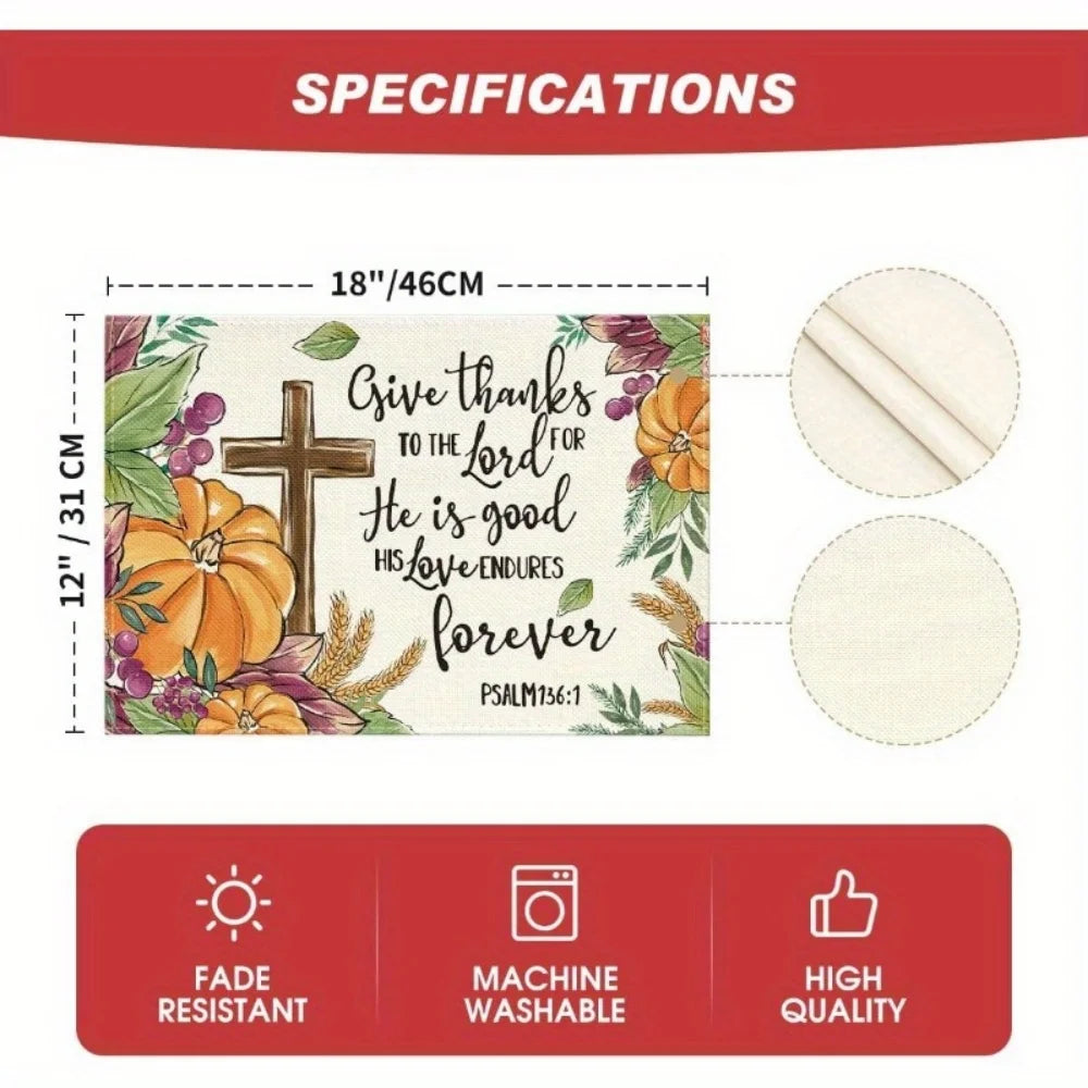 1pc, Mode Pumpkin Leaves Grapes Wheat Thanksgiving Table Runner, Seasonal Autumn Kitchen Dining Table Decoration