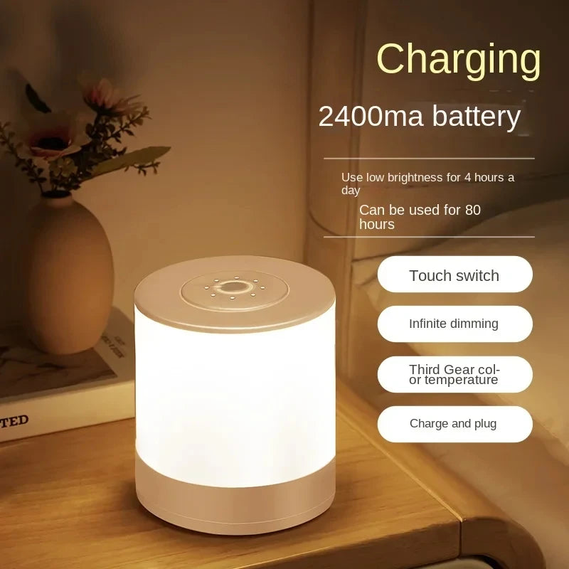 Kids Night Light Led Touch Sensor Light Stepless Dimmable Beside Lamp USB Charging Table Lamp Baby Night Lamp for The Bedroom