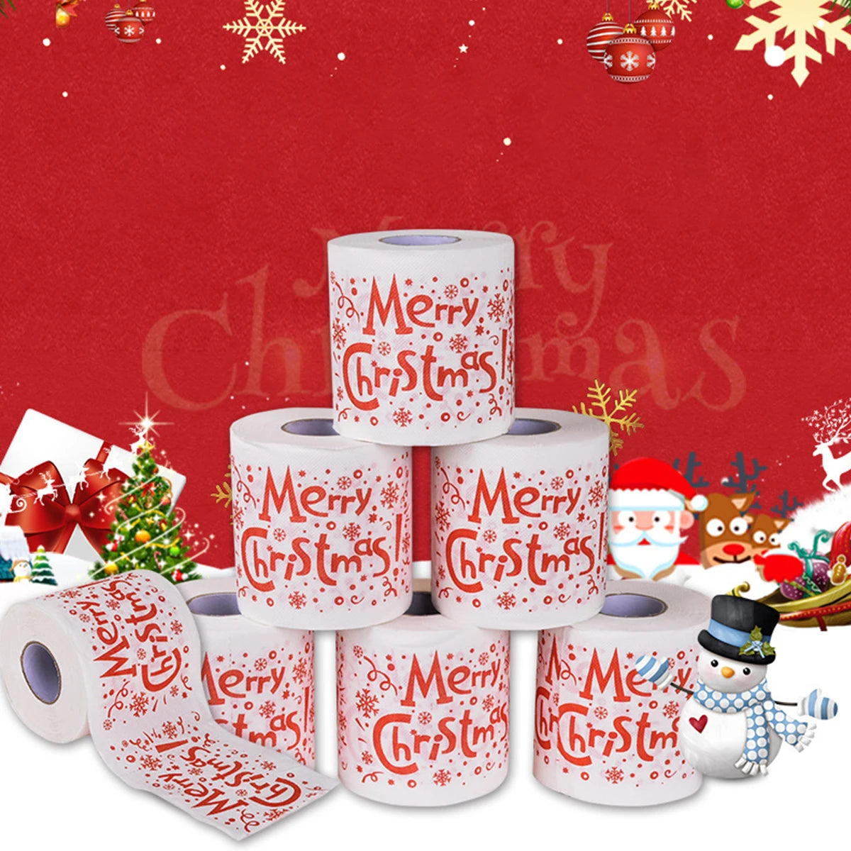Christmas Santa Claus Bath Toilet Roll Paper Merry Christmas Decoration for Home 2025 Xmas Ornaments Navidad Natal New Year 2026