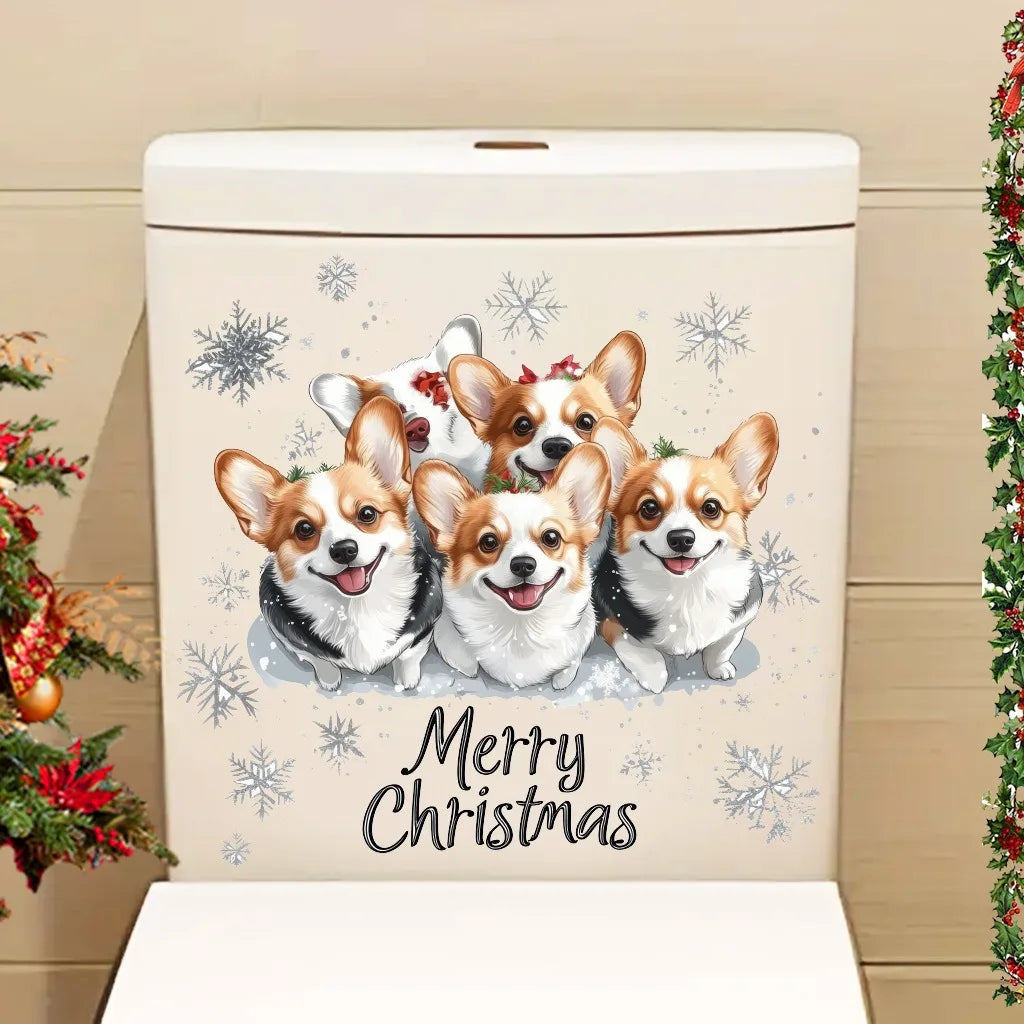 Cartoon Christmas Toilet Stickers Xmas Tree Snowman Santa Claus Stickers Merry Christmas Decor Noel Happy New Year 2026