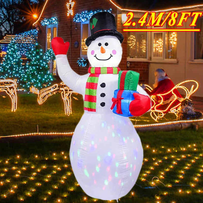 Christmas Inflatable Decoration Toy Built-in LED Lights Inflatable Model Ornament Xmas Party New Year Garden Indoor Outdoor Deco