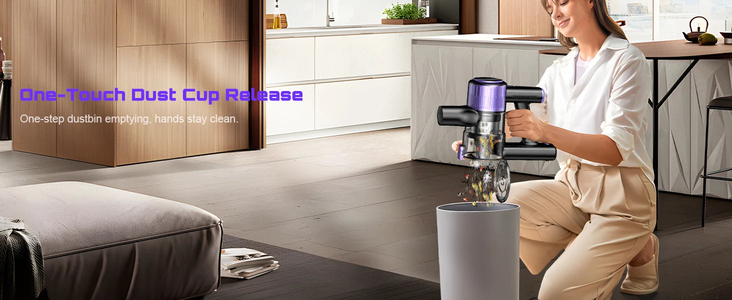 Cordless Handheld Vacuum Cleaner,40KPA,Touch Screen,Smart Dust Sensor,Auto Speed Control for Home Bed/Carpet/Pet Hair/Hard Floor