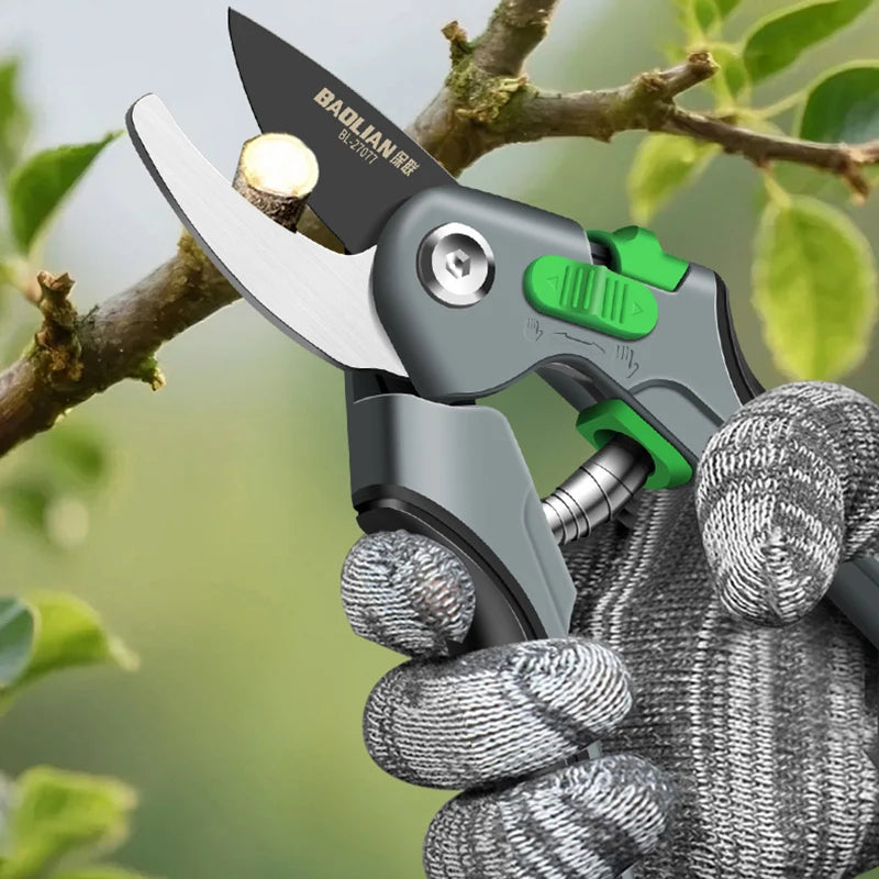 Gardening Branch Scissors Portable Pruning Shears Labor Saving Flower Fruit Tree Branches Trimming Tools Safety Lock Hand Pruner