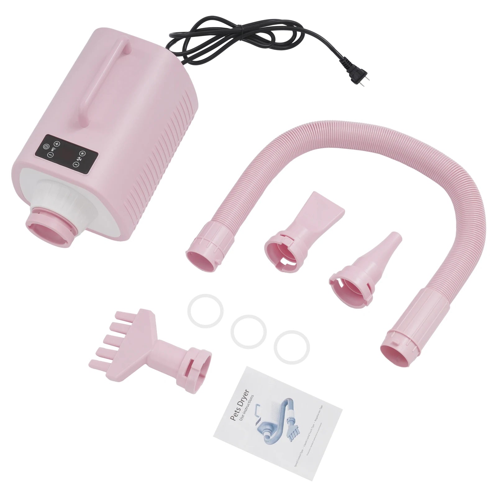 Professional Pet Hair Dryer for Dogs & Cats, 2100W High-Speed Blower, Adjustable Temp & 9 Speed Settings, with LED Display