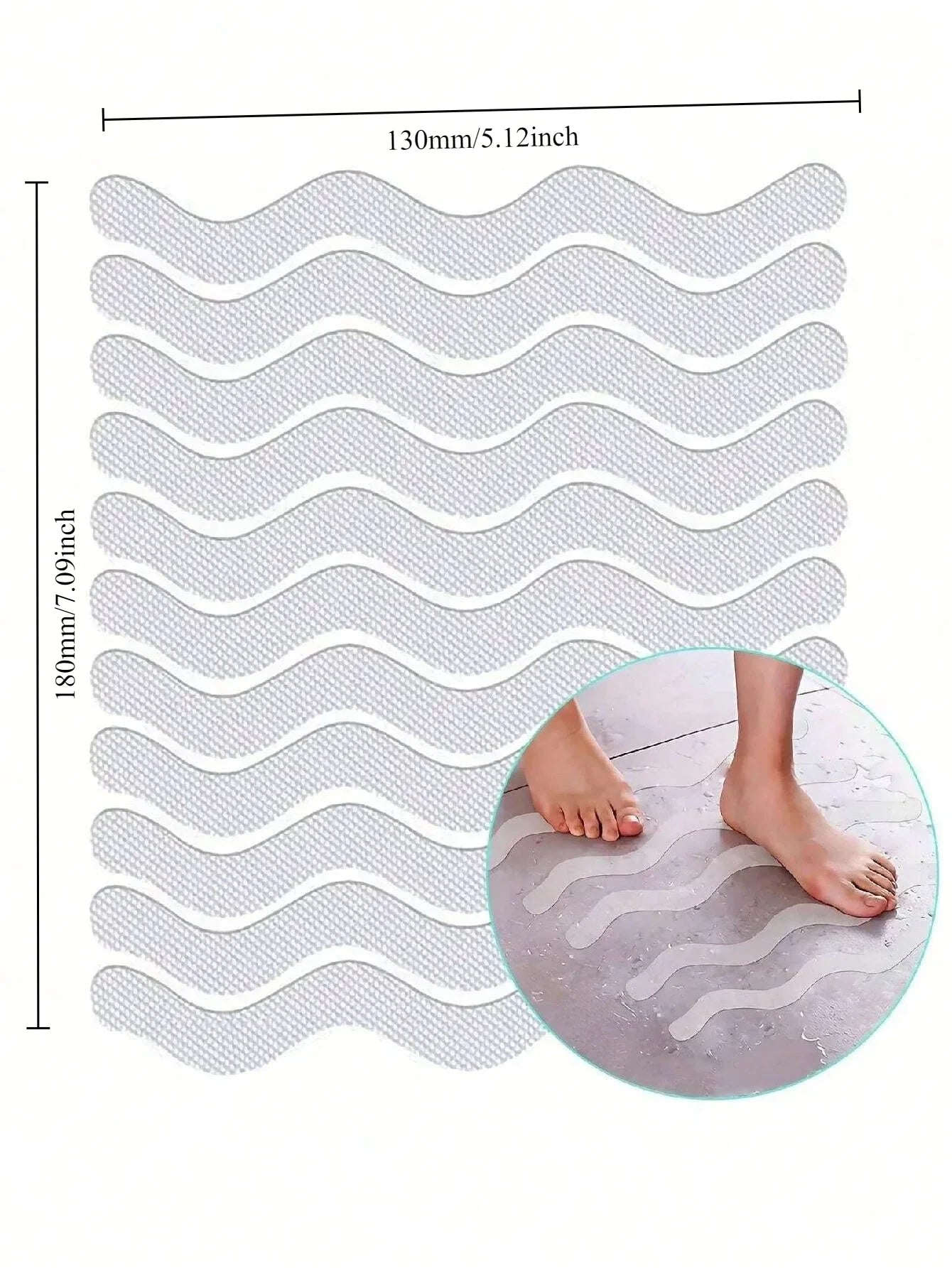 24pcs/Package Transparent Anti-Slip Stickers For Bathroom Floor And Shower - Bathtub Floor Safety Anti-Slip Strips