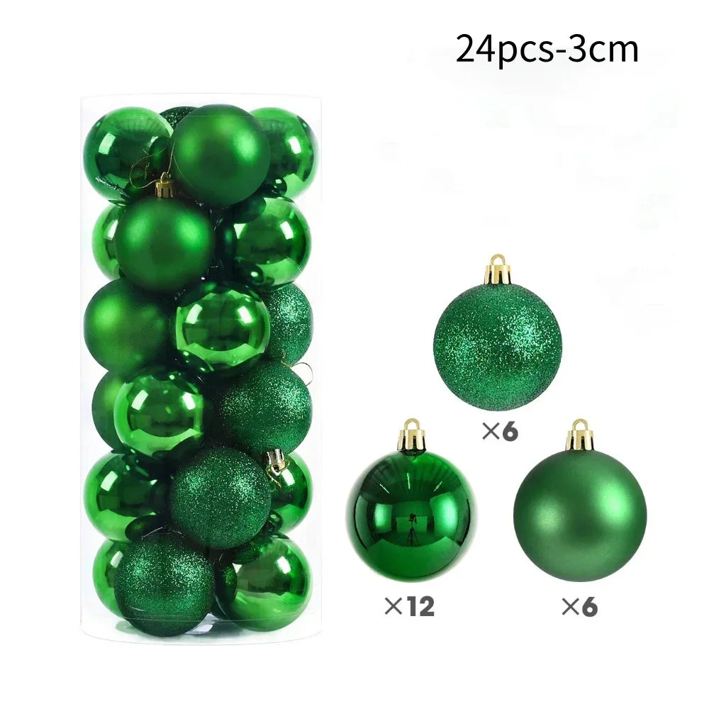 50Pcs Christmas Tree Balls Ornament Xmas Trees Hanging Bauble Pendant 2025 Christmas Decor For Home Navidad 2026 New Year Gifts