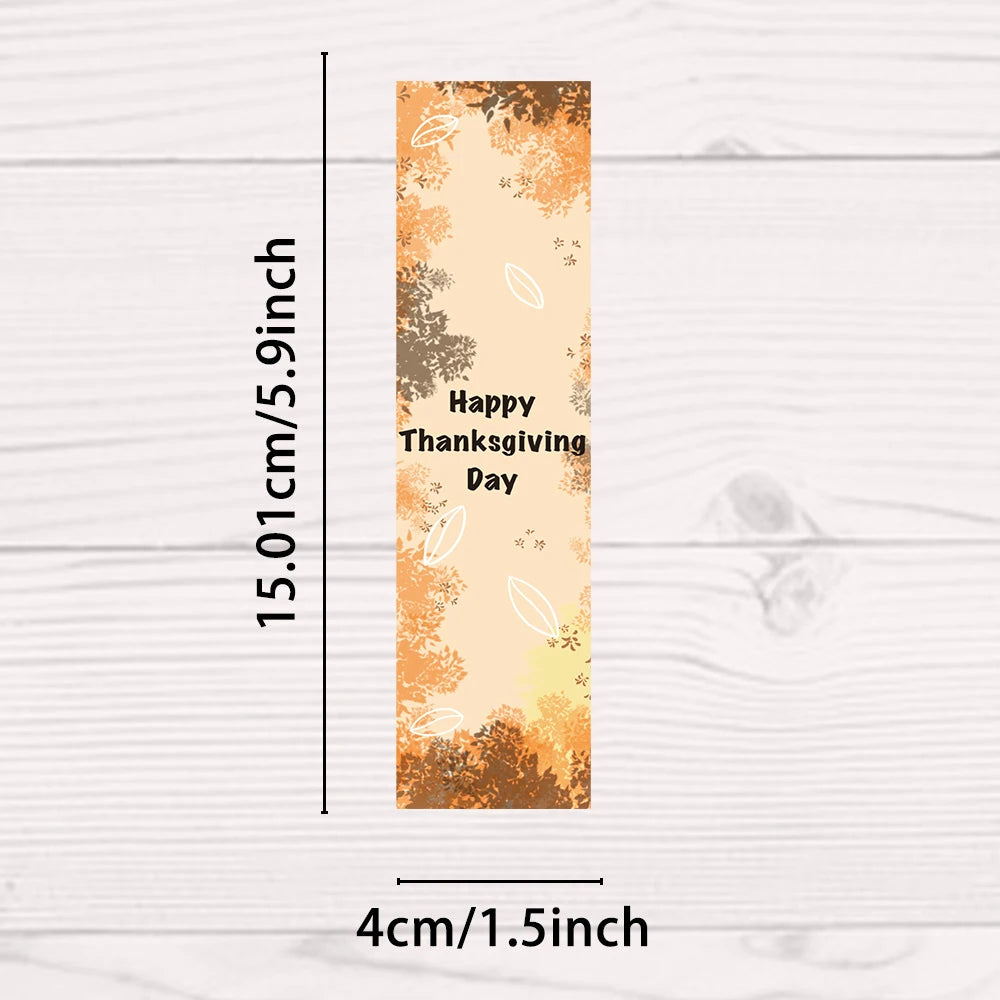 30/60PCS Thanksgiving Bookmarks Personalize Card Reading Books Waterproof Laptop Bicycle Phone Aesthetic Luggage Card Bookmark