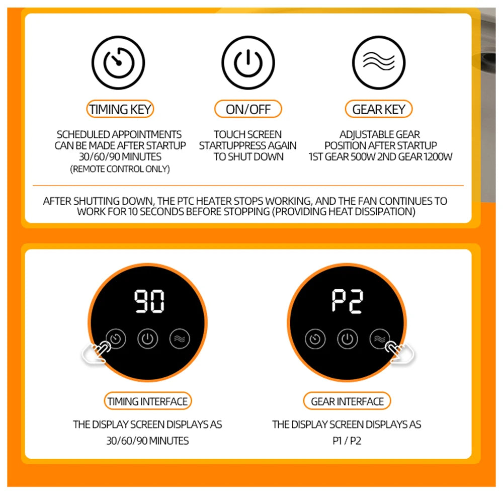 1200W Electric Heater Portable Fan Heaters 220V Room Heater Home Office Desktop Heaters Warmer Machine For Winter Warmer