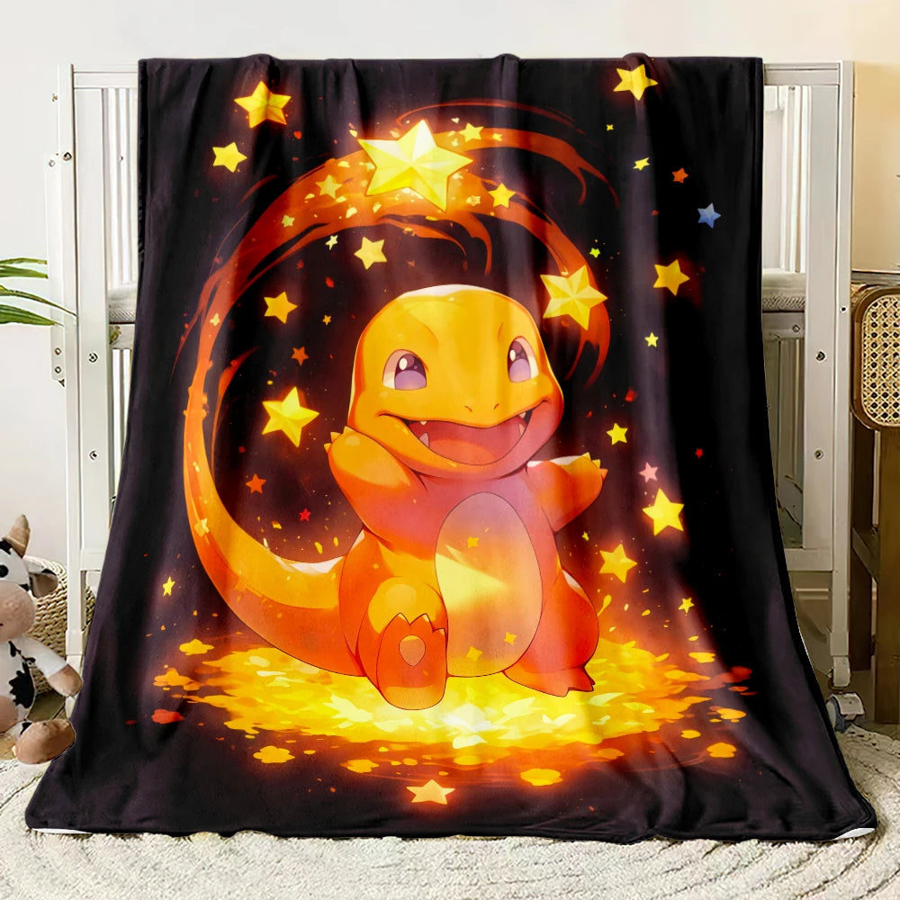 Pok É Mon Themed Printed Flannel Blanket for Bedrooms, Living Rooms, Sofas Blankets, Offices, Lunch Breaks, Picnics, Etc