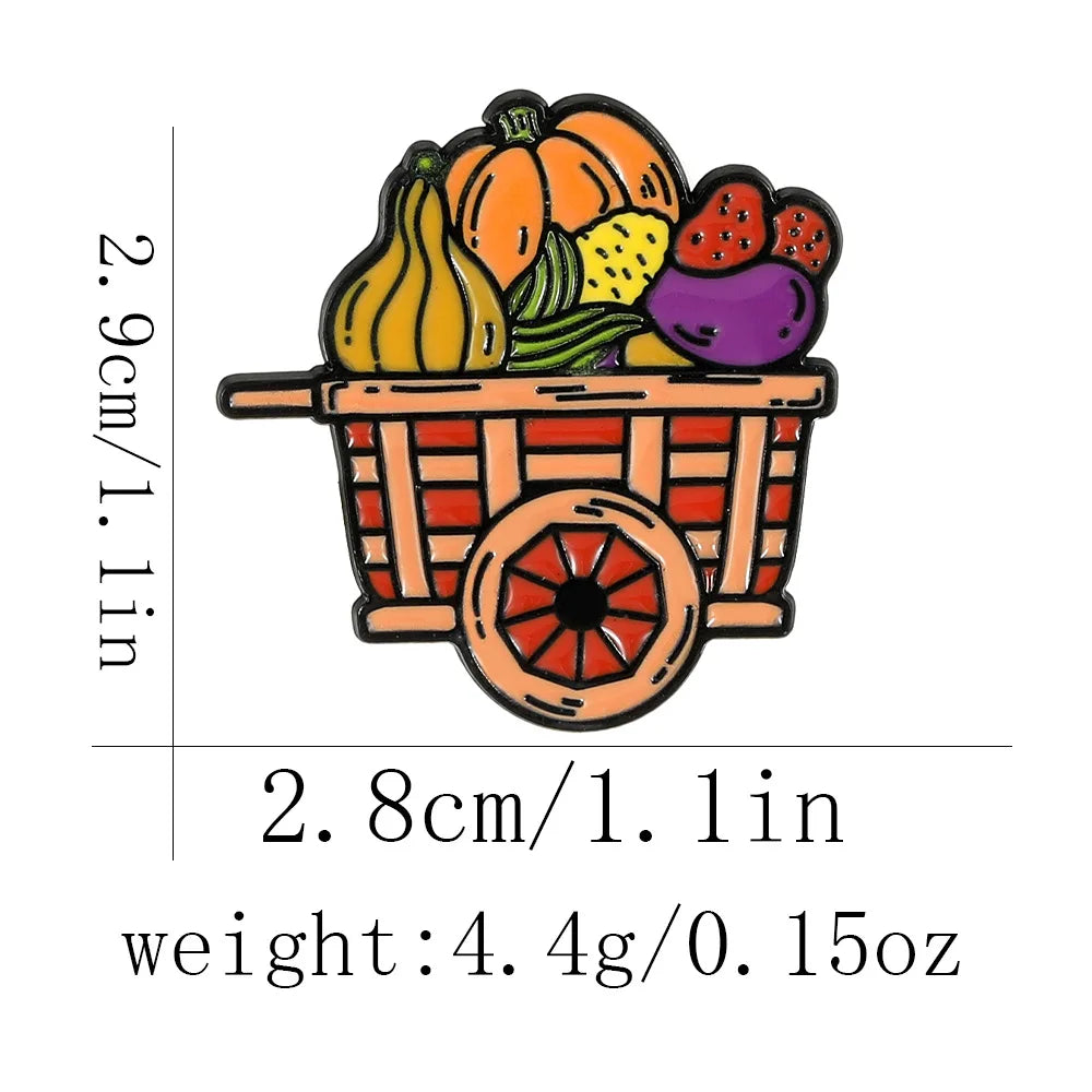 Cute Cartoon Thanksgiving Enamel Brooch Creative Animal Hedgehog Pumpkin Turkey Lapel Pin Badge Backpack Clothing Accessories