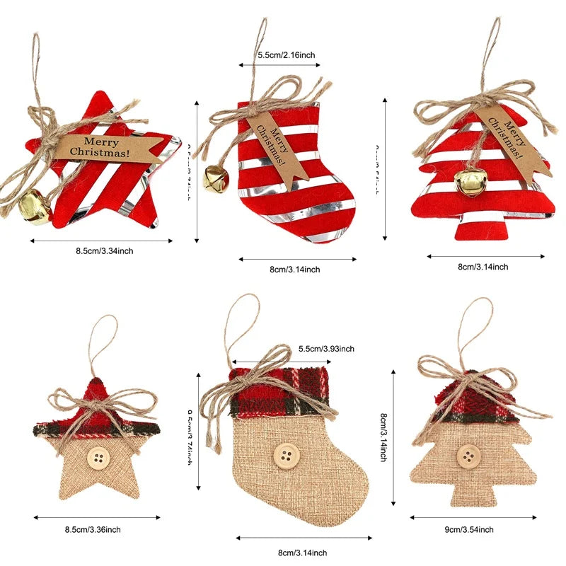 Christmas Decorations Christmas Tree Accessories New Year Kawaii Hanging Pendants Gift Sock Pendant for Navidad Decor