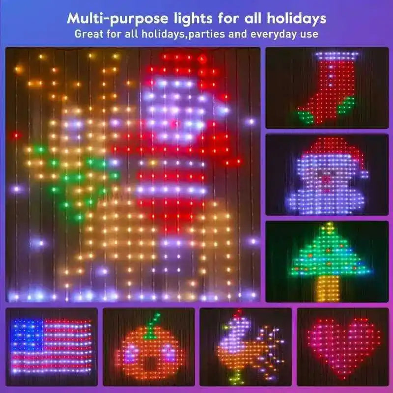 DIY Christmas Party DC5V WS2812 Fairy Lights USB Curtain Led String RGBIC Led String Light Decor Smart Bluetooth APP Control