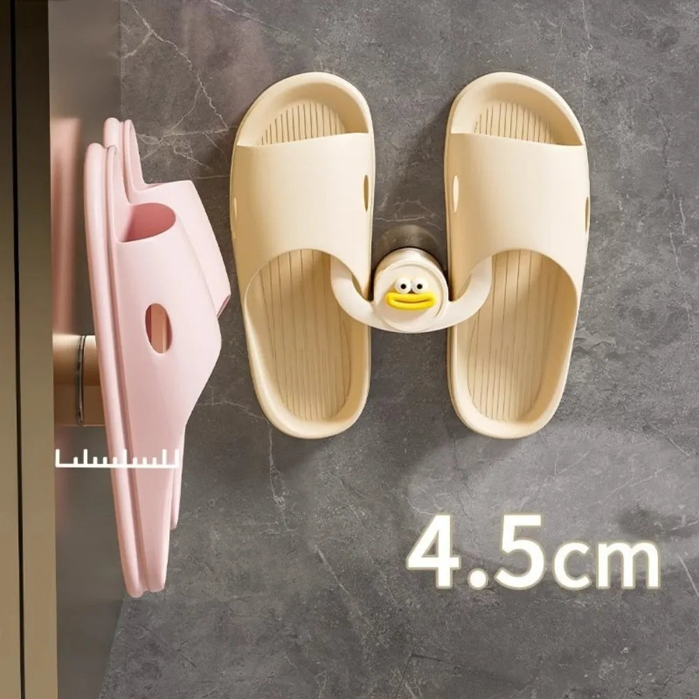 Bathroom Shelves Hanging Slippers Rack Cute Big Mouth No Drill Shoe Organizer Bathroom Wall Mount Multifunctional Storage Shelf