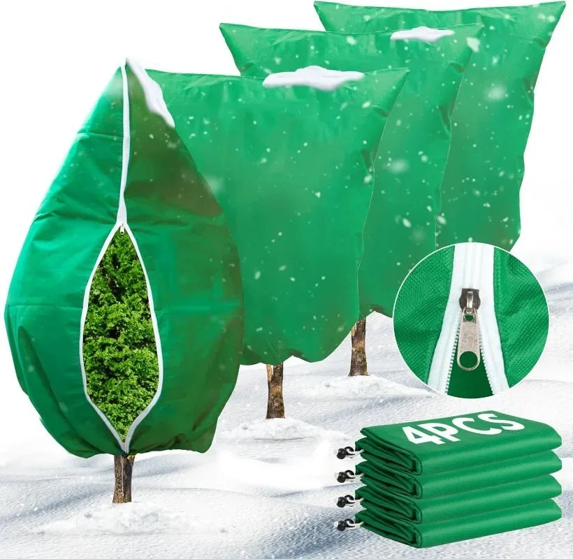 Winter Plant Cover with Drawstring Zip Multi-size Tree Cold Protection Bag Shrub Frost Protecting Bag Plant Against Cold Covers