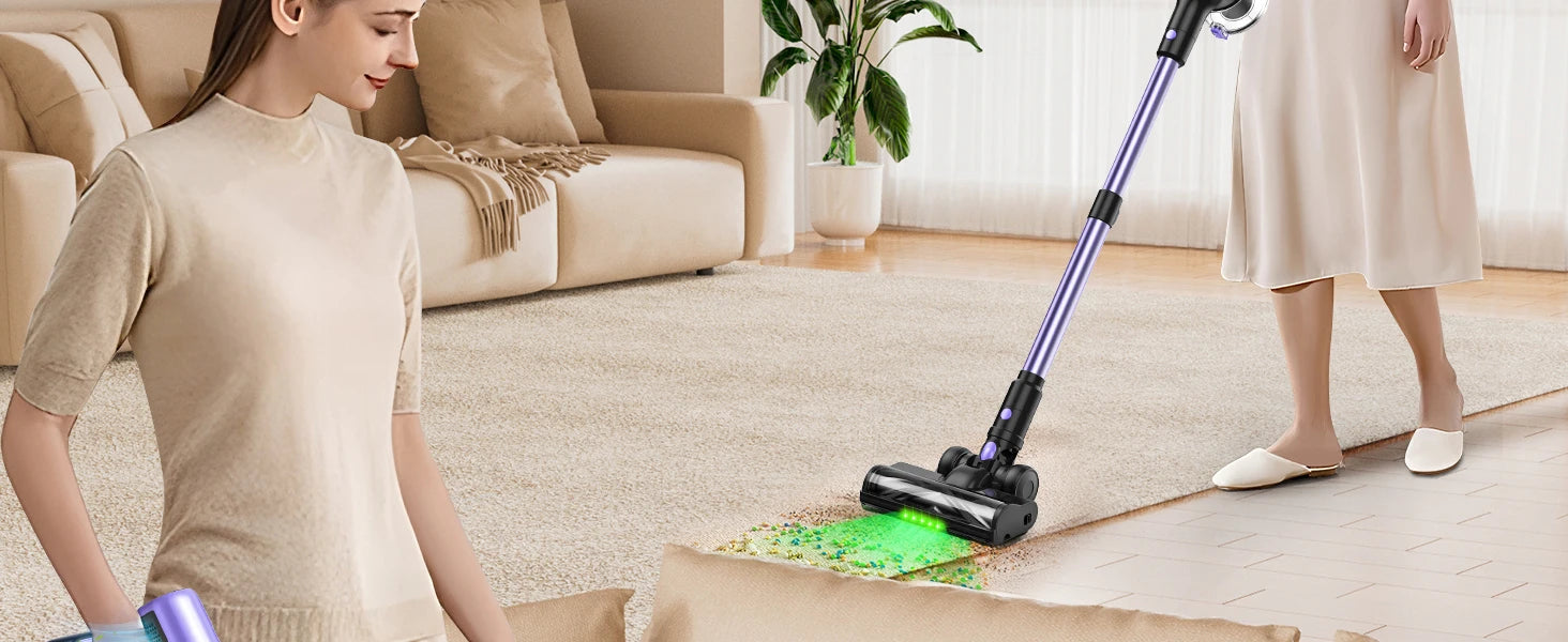 500W/46KPA Self-Standing Cordless Vacuum Cleaner,60 Mins Handheld Vacuum Cleaners,Smart LED Screen Vacuum for Carpet/Pet Hair